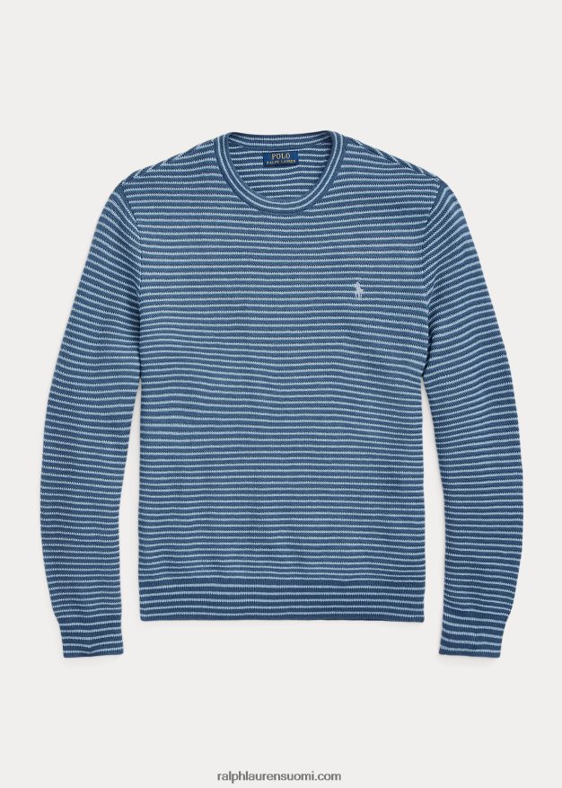 Ralph Lauren miehet kuvioitu raidallinen puuvillapusero 0Z24ZR794 clancy sininen yhdistelmä