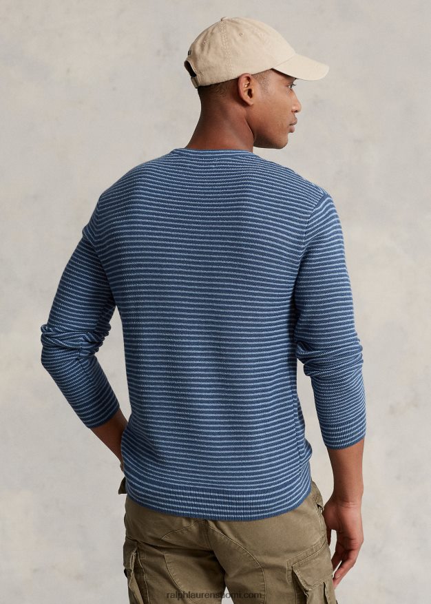 Ralph Lauren miehet kuvioitu raidallinen puuvillapusero 0Z24ZR794 clancy sininen yhdistelmä