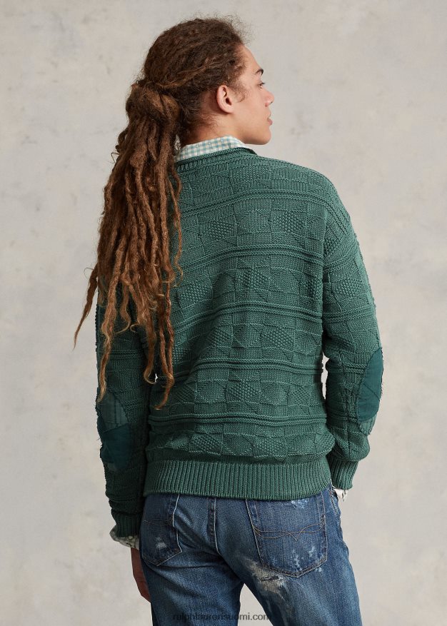 Ralph Lauren miehet lippupuuvillainen rullakaula-neule 0Z24ZR129 uusi metsä kanerva