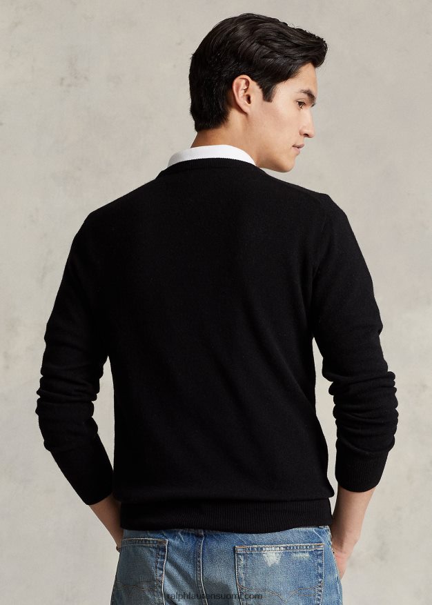 Ralph Lauren miehet pestävä kashmir-neulepusero 0Z24ZR602 musta
