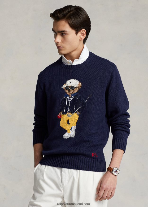 Ralph Lauren miehet poolo bear puuvillasekoitepusero 0Z24ZR1074 hienostunut laivasto