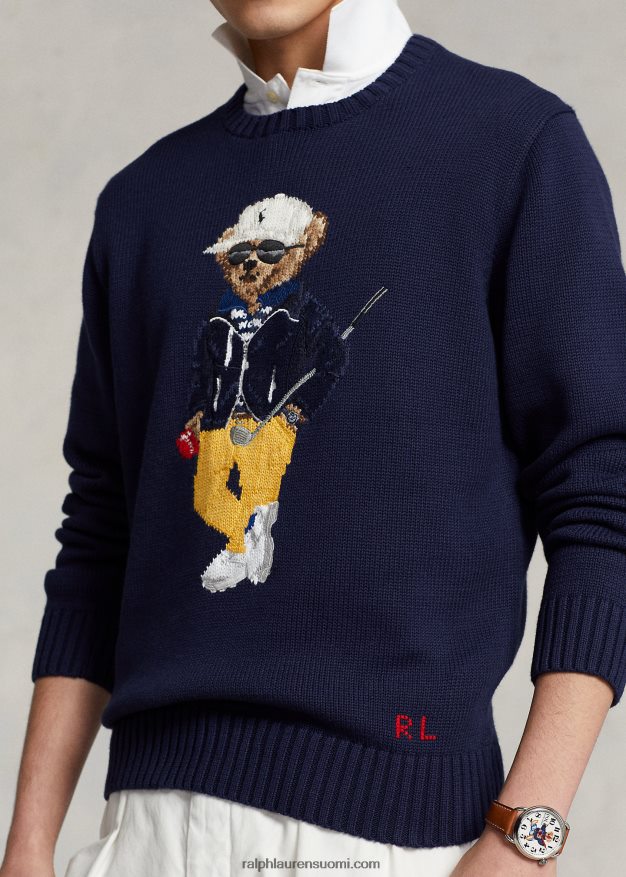 Ralph Lauren miehet poolo bear puuvillasekoitepusero 0Z24ZR1074 hienostunut laivasto