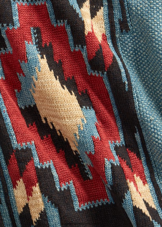 Ralph Lauren miehet puuvillasekoite ranch neuletakki 0Z24ZR1780 indigo multi