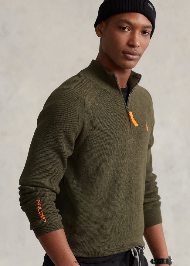 Ralph Lauren miehet suorituskykyinen neljännesvetoketjullinen pusero 0Z24ZR8589 katos oliivi kanerva