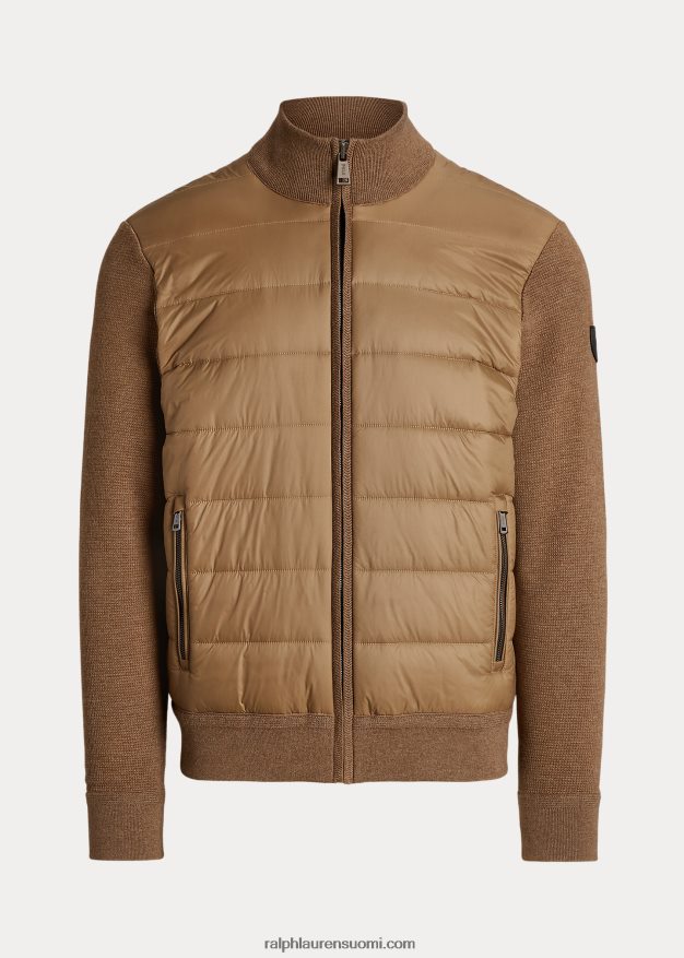 Ralph Lauren miehet täysvetoketjullinen hybridipusero 0Z24ZR1109 shetlanninruskea