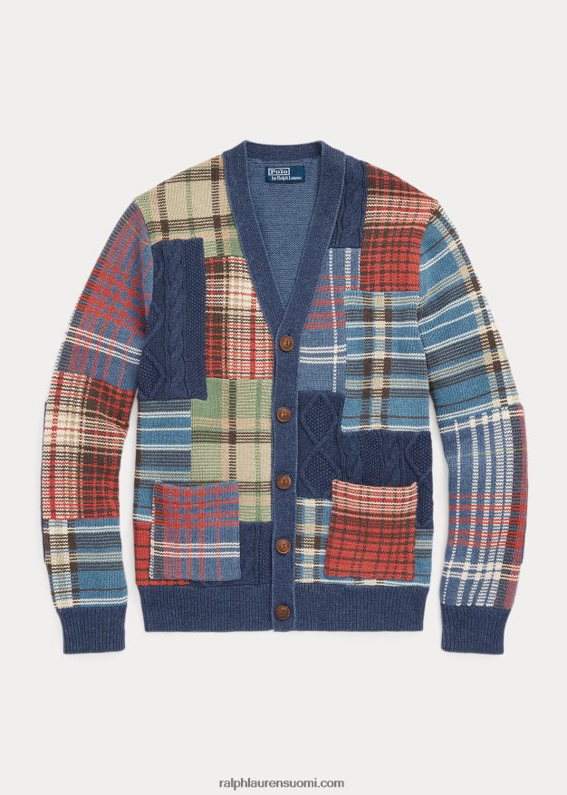 Ralph Lauren miehet tilkkupuuvillaneuletakki 0Z24ZR1203 laivasto multi