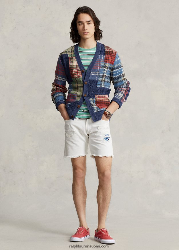 Ralph Lauren miehet tilkkupuuvillaneuletakki 0Z24ZR1203 laivasto multi