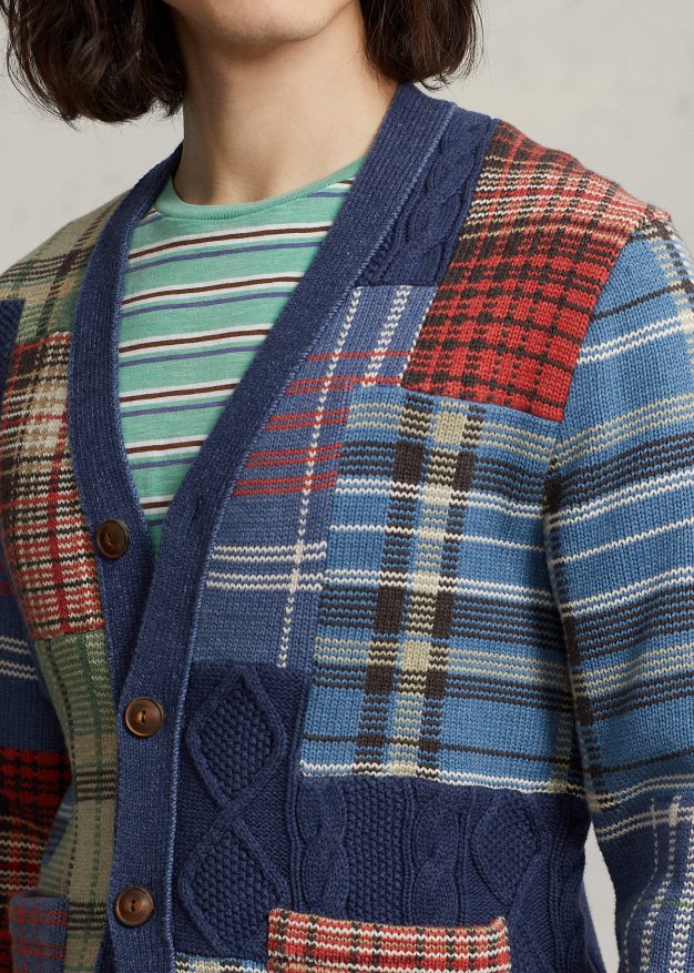 Ralph Lauren miehet tilkkupuuvillaneuletakki 0Z24ZR1203 laivasto multi