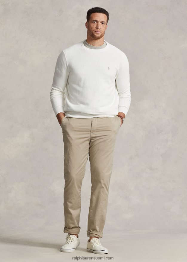 Ralph Lauren miehet verkkoneulosta puuvillapusero 0Z24ZR1894 kannenpesuaine valkoinen