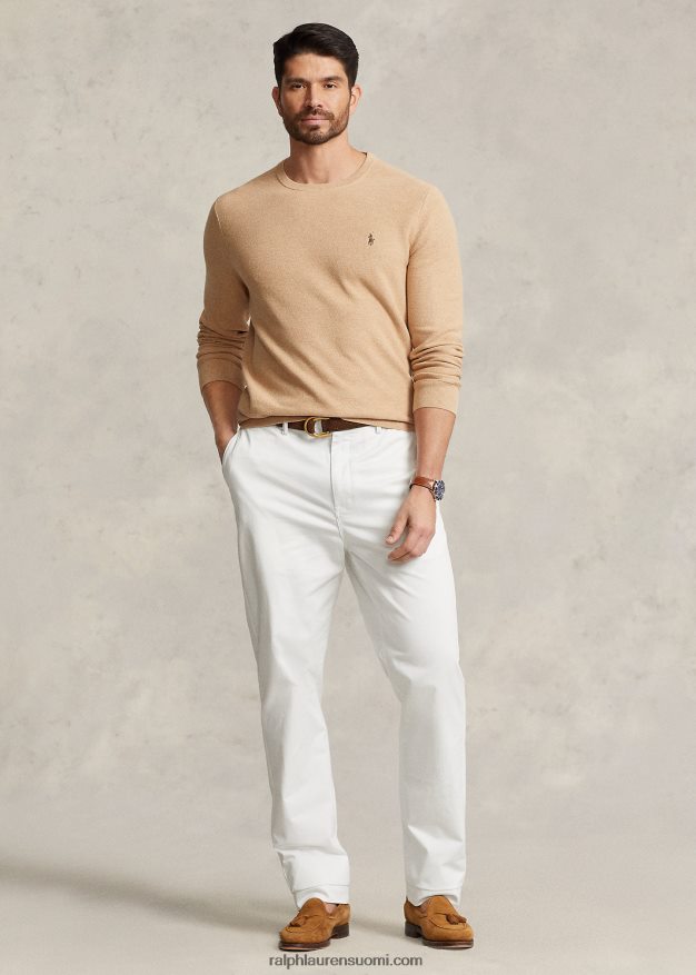 Ralph Lauren miehet verkkoneulosta puuvillapusero 0Z24ZR1895 kamelin melange