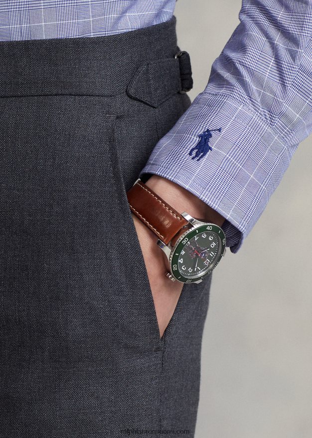 Ralph Lauren miehet custom fit glen-ruudullinen twill-paita 0Z24ZR836 5089 valtameren sininen/valkoinen