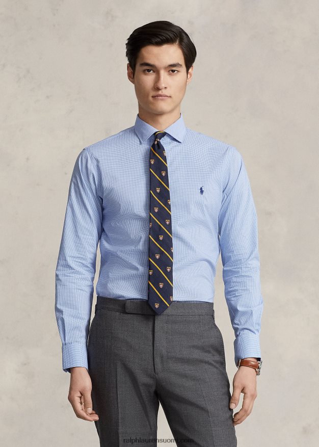 Ralph Lauren miehet custom fit popliinipaita 0Z24ZR678 mini sininen/valkoinen