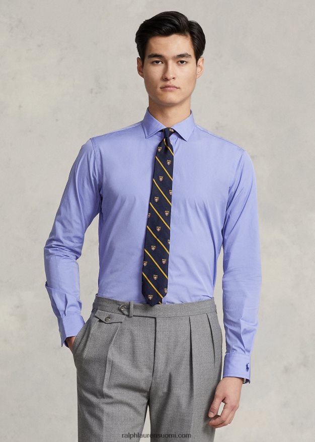 Ralph Lauren miehet custom fit popliinipaita 0Z24ZR8476 copen sininen