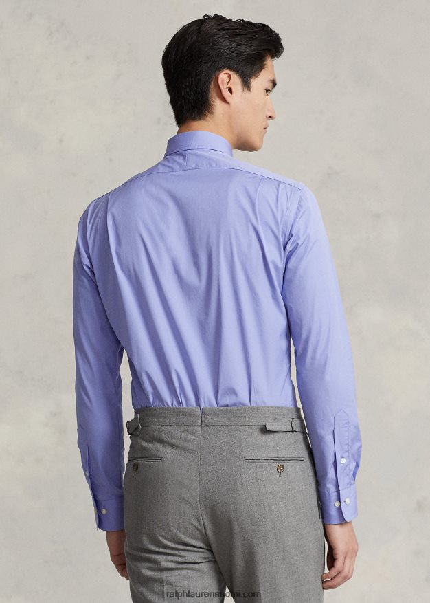 Ralph Lauren miehet custom fit popliinipaita 0Z24ZR8476 copen sininen