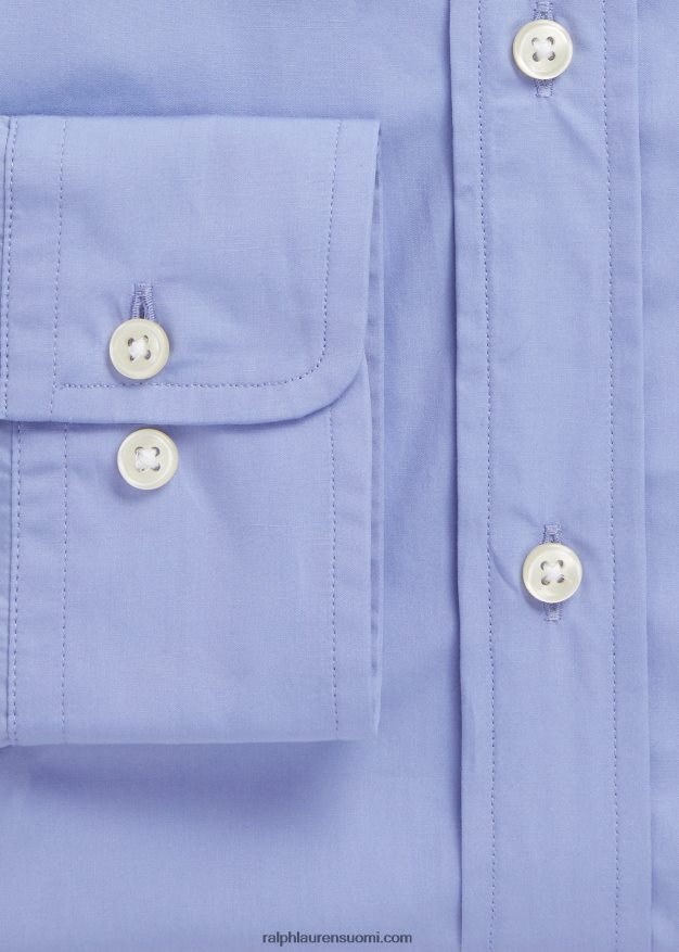 Ralph Lauren miehet custom fit popliinipaita 0Z24ZR8476 copen sininen