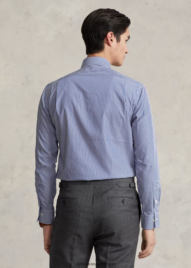 Ralph Lauren miehet custom fit popliinipaita 0Z24ZR8597 kuninkaallinen/valkoinen
