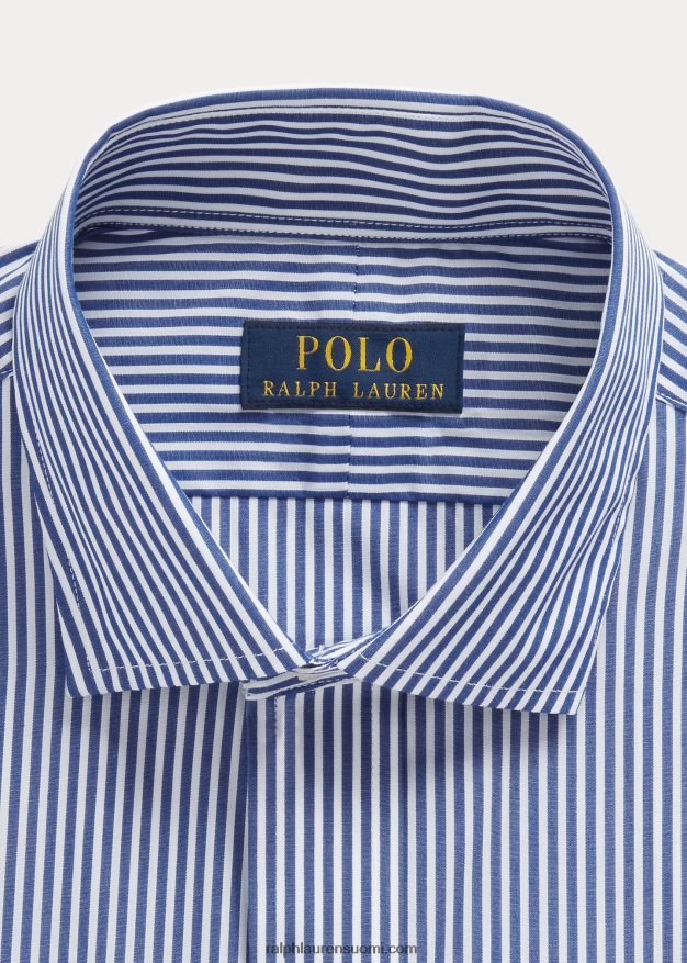 Ralph Lauren miehet custom fit popliinipaita 0Z24ZR8597 kuninkaallinen/valkoinen