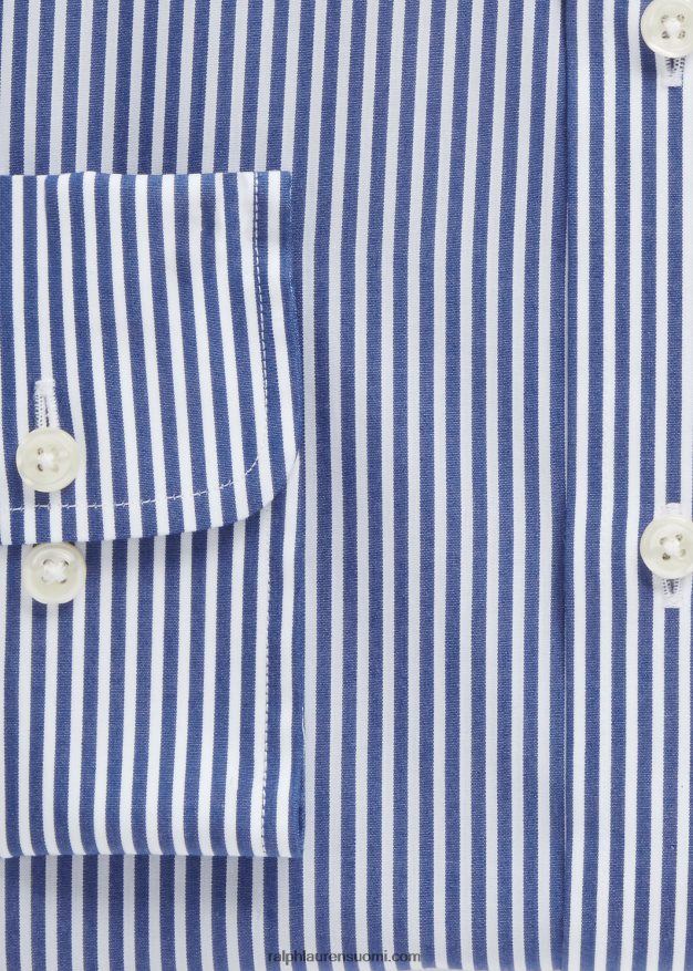 Ralph Lauren miehet custom fit popliinipaita 0Z24ZR8597 kuninkaallinen/valkoinen