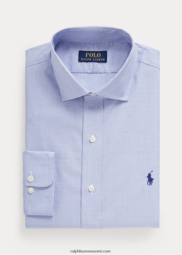 Ralph Lauren miehet custom fit popliinipaita 0Z24ZR892 vaaleansininen/valkoinen