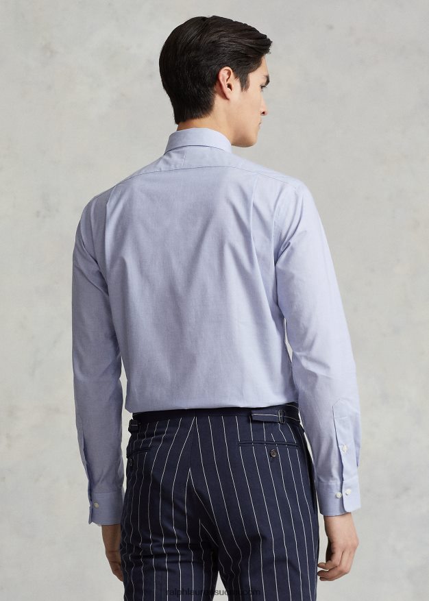 Ralph Lauren miehet custom fit popliinipaita 0Z24ZR892 vaaleansininen/valkoinen