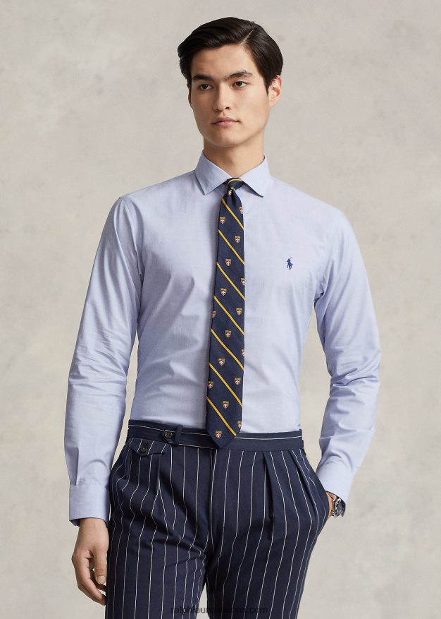 Ralph Lauren miehet custom fit popliinipaita 0Z24ZR892 vaaleansininen/valkoinen