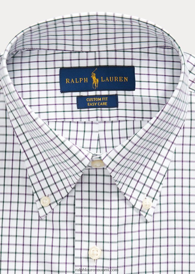 Ralph Lauren miehet custom fit tattersall oxford paita 0Z24ZR1249 violetti/valkoinen multi