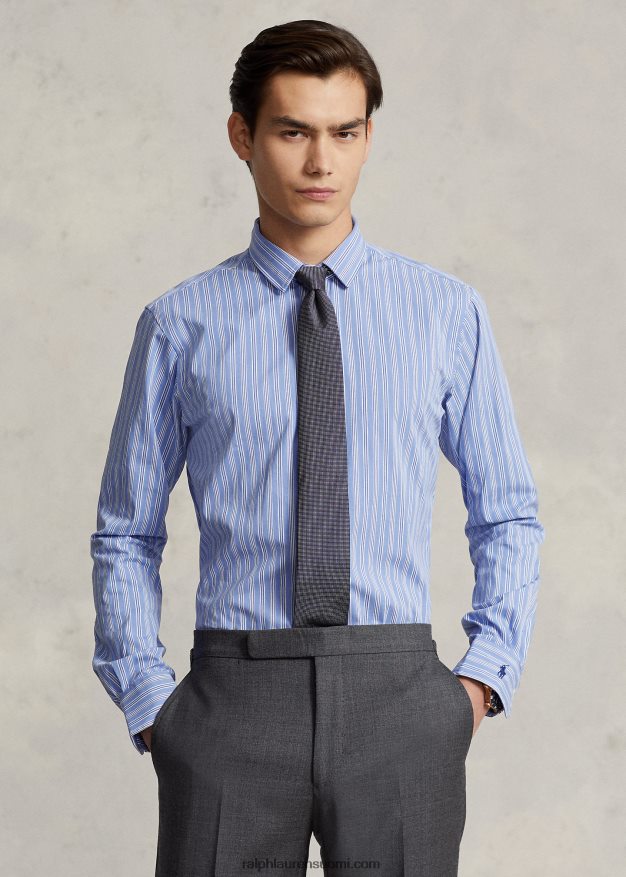 Ralph Lauren miehet mittatilaustyönä raidallinen paita 0Z24ZR8650 valkoinen