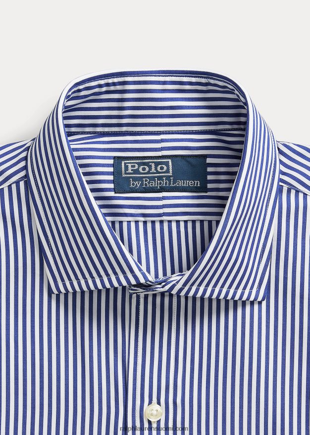 Ralph Lauren miehet mittatilaustyönä raidallinen popliinipaita 0Z24ZR883 sininen