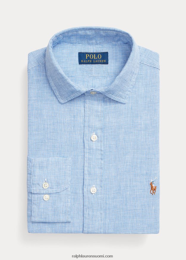 Ralph Lauren miehet mittatilaustyönä valmistettu pellavapaita 0Z24ZR1169 vaaleansininen