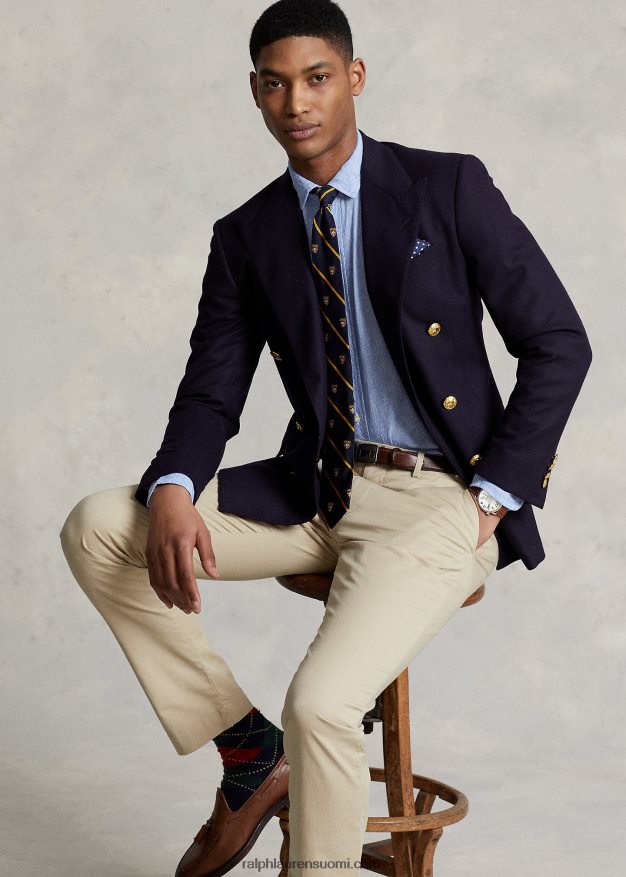 Ralph Lauren miehet mittatilaustyönä valmistettu pellavapaita 0Z24ZR1169 vaaleansininen