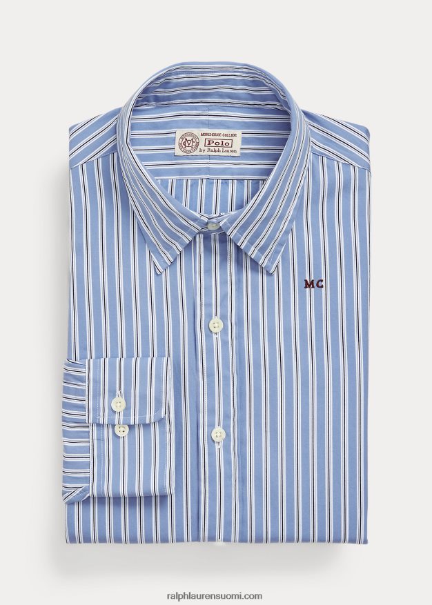 Ralph Lauren miehet morehouse-kokoelman monogrammipaita 0Z24ZR1282 sininen/laivasto