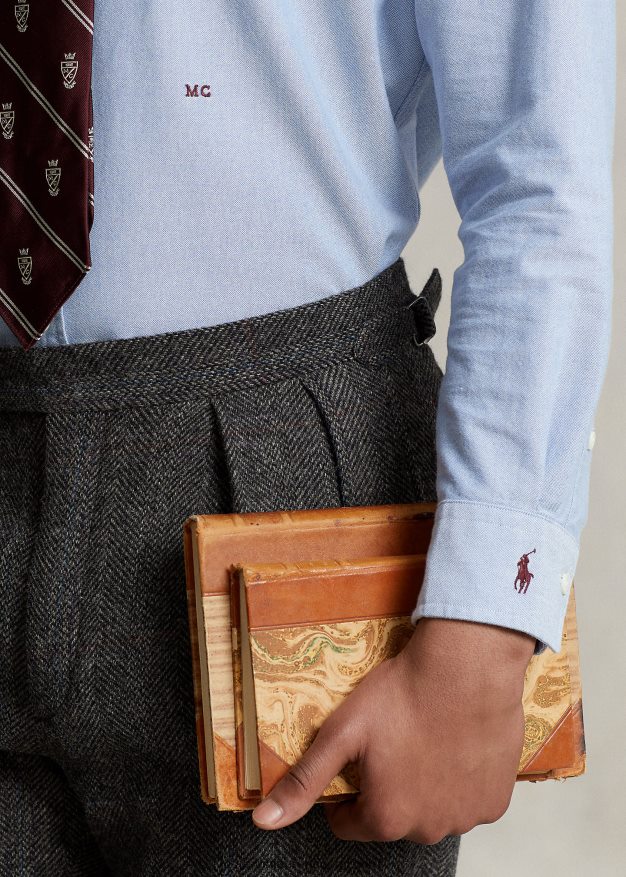 Ralph Lauren miehet morehouse-kokoelman monogrammipaita 0Z24ZR1283 sininen