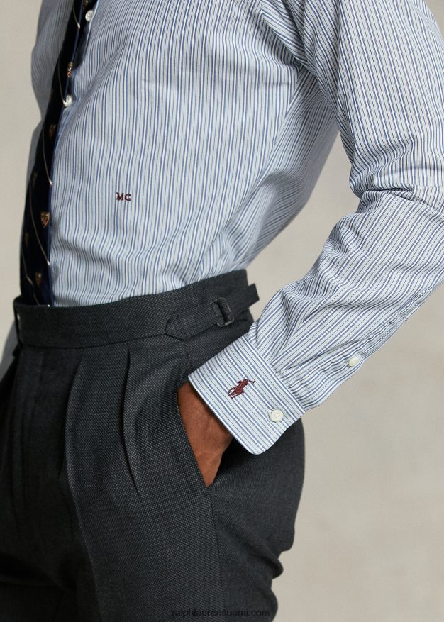 Ralph Lauren miehet morehouse-kokoelman monogrammipaita 0Z24ZR1292 sinivalkoinen