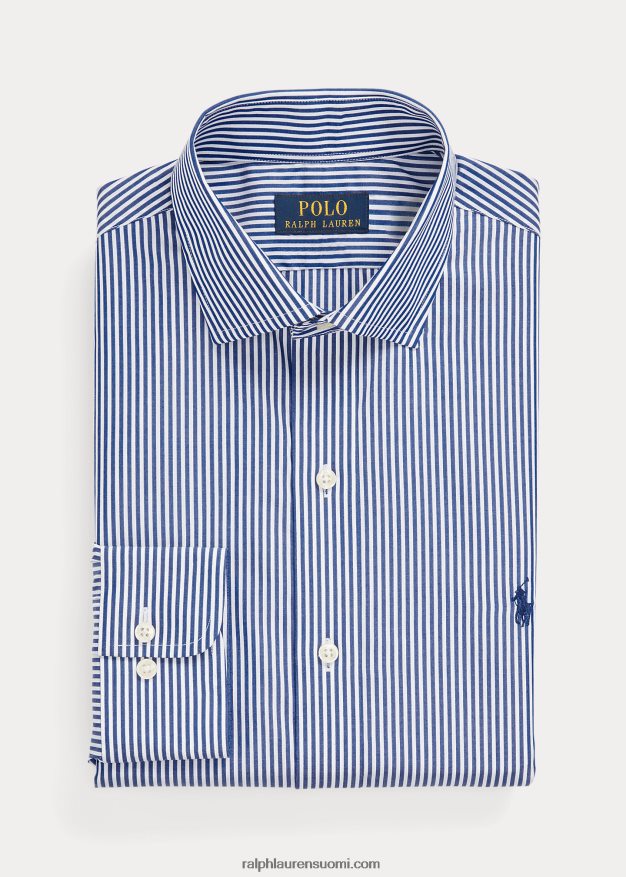 Ralph Lauren miehet regent custom fit popliinipaita 0Z24ZR1253 kuninkaallinen/valkoinen