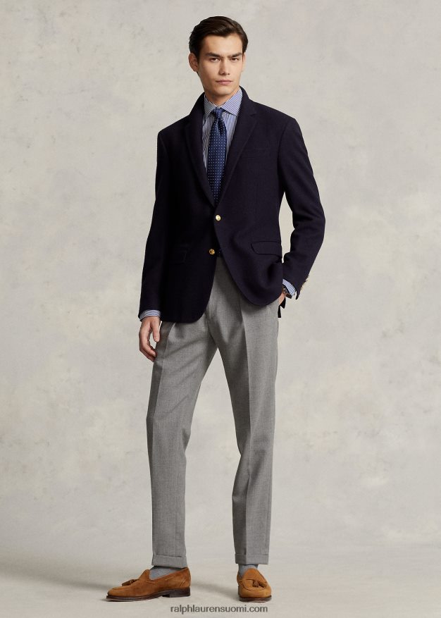 Ralph Lauren miehet regent custom fit popliinipaita 0Z24ZR1253 kuninkaallinen/valkoinen