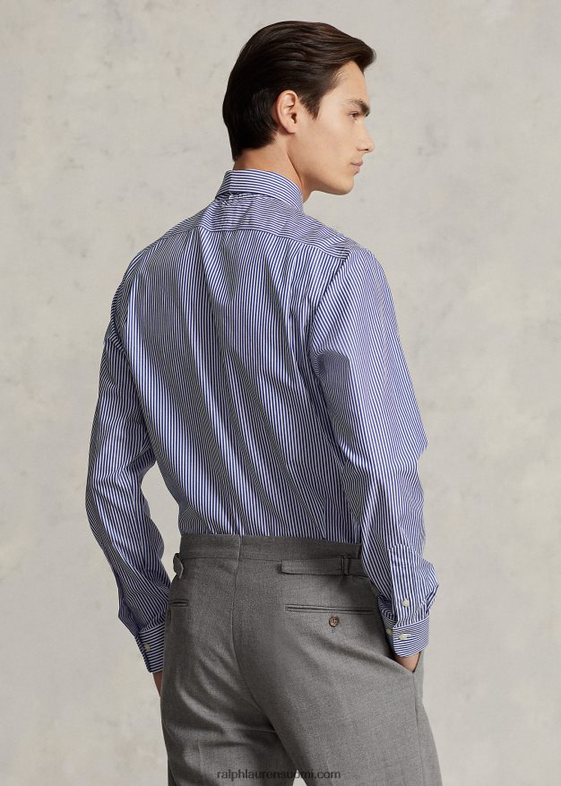 Ralph Lauren miehet regent custom fit popliinipaita 0Z24ZR1253 kuninkaallinen/valkoinen