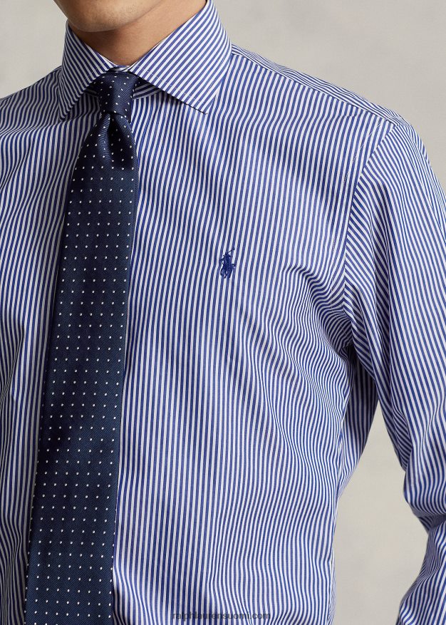 Ralph Lauren miehet regent custom fit popliinipaita 0Z24ZR1253 kuninkaallinen/valkoinen