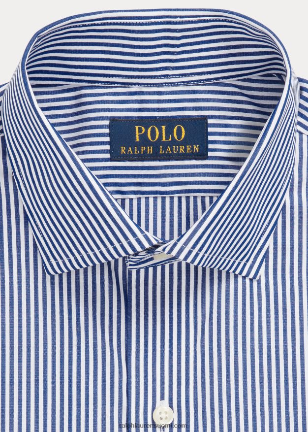 Ralph Lauren miehet regent custom fit popliinipaita 0Z24ZR1253 kuninkaallinen/valkoinen