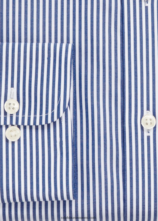 Ralph Lauren miehet regent custom fit popliinipaita 0Z24ZR1253 kuninkaallinen/valkoinen