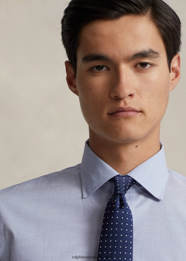 Ralph Lauren miehet regent custom fit popliinipaita 0Z24ZR821 vaaleansininen/valkoinen