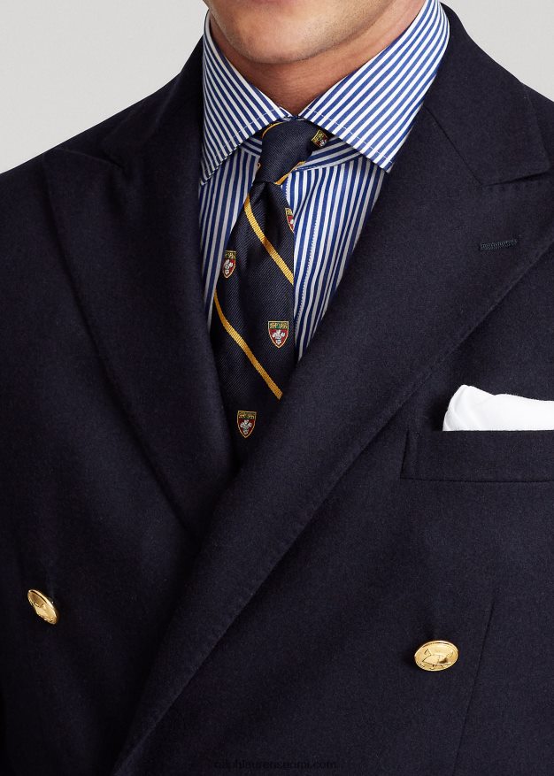 Ralph Lauren miehet regent custom fit raidallinen popliinipaita 0Z24ZR603 kuninkaallinen/valkoinen