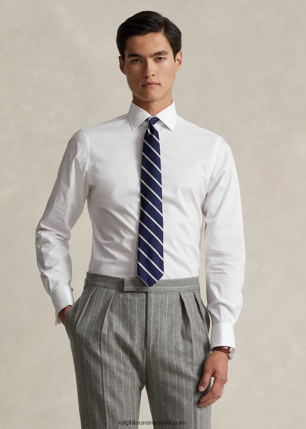 Ralph Lauren miehet regent slim fit popliini ranskalainen mansettipaita 0Z24ZR680 valkoinen