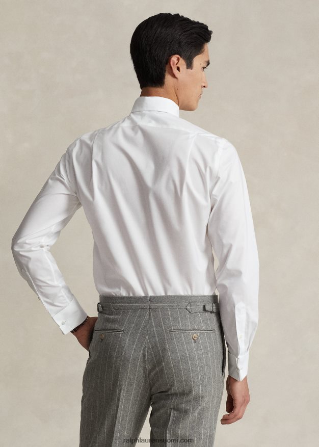 Ralph Lauren miehet regent slim fit popliini ranskalainen mansettipaita 0Z24ZR680 valkoinen