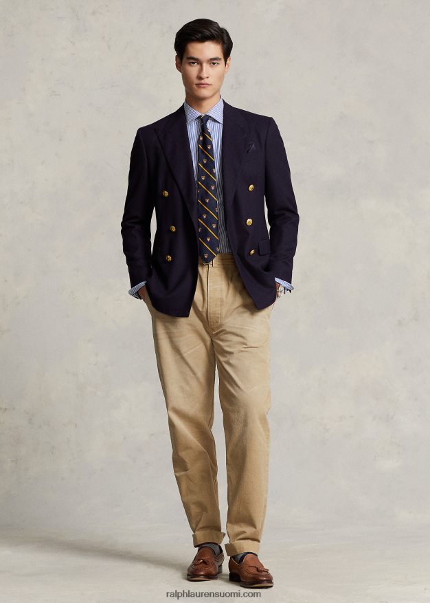 Ralph Lauren miehet regent slim fit raidallinen popliinipaita 0Z24ZR1263 koboltinsininen/valkoinen