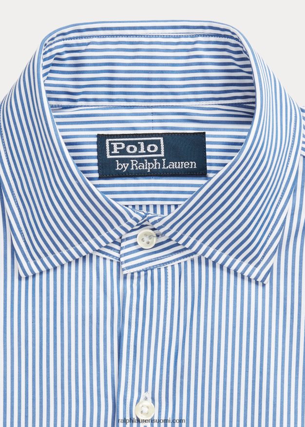 Ralph Lauren miehet regent slim fit raidallinen popliinipaita 0Z24ZR1263 koboltinsininen/valkoinen