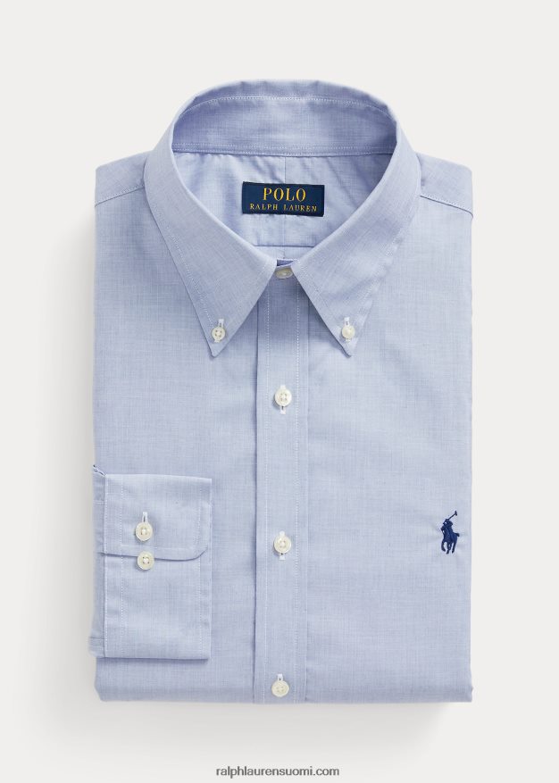 Ralph Lauren miehet slim fit popliinipaita 0Z24ZR1011 vaaleansininen/valkoinen