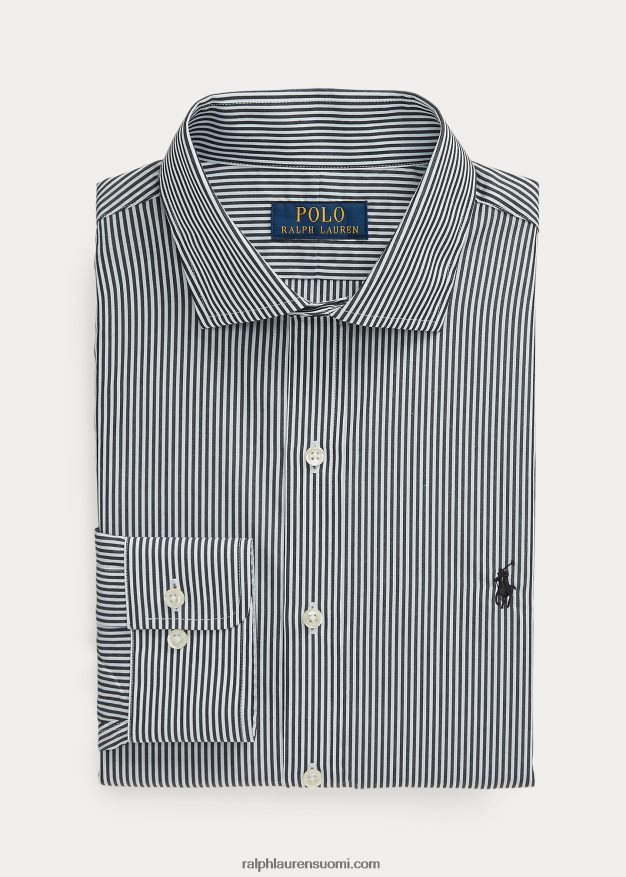 Ralph Lauren miehet slim fit raidallinen popliinipaita 0Z24ZR1089 musta/valkoinen