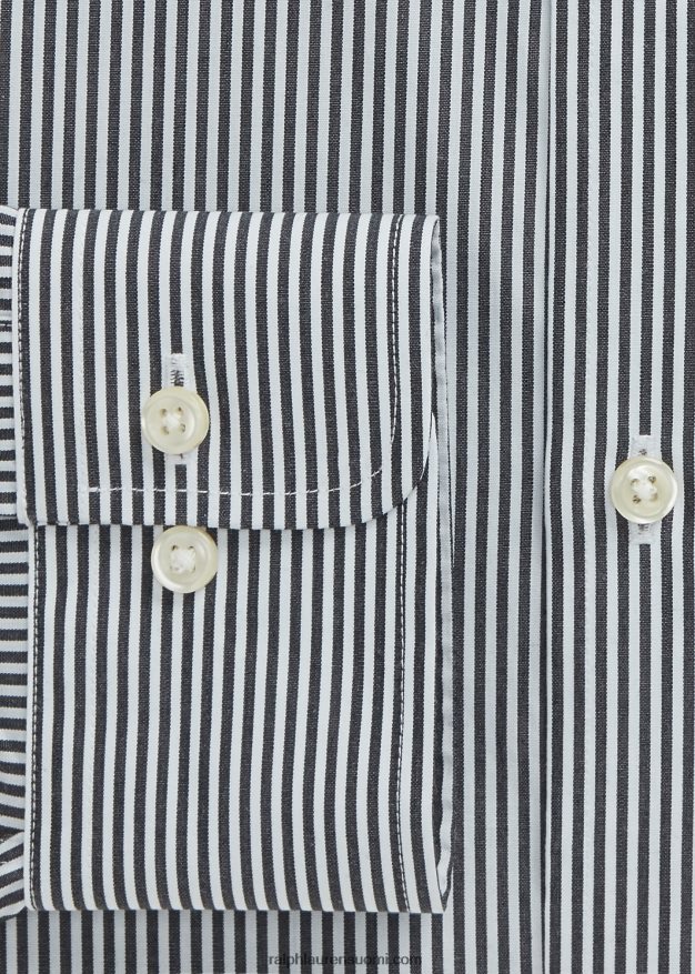 Ralph Lauren miehet slim fit raidallinen popliinipaita 0Z24ZR1089 musta/valkoinen