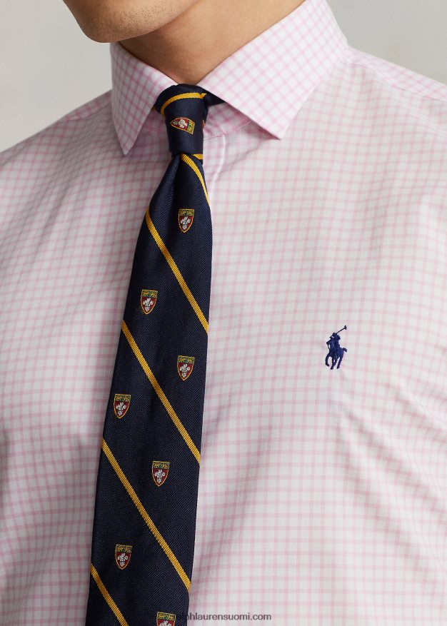 Ralph Lauren miehet slim fit ruudullinen popliinipaita 0Z24ZR745 carmel pinkki/valkoinen