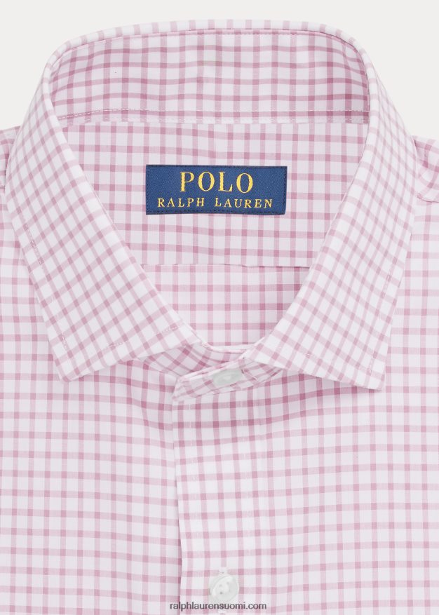 Ralph Lauren miehet slim fit ruudullinen popliinipaita 0Z24ZR745 carmel pinkki/valkoinen